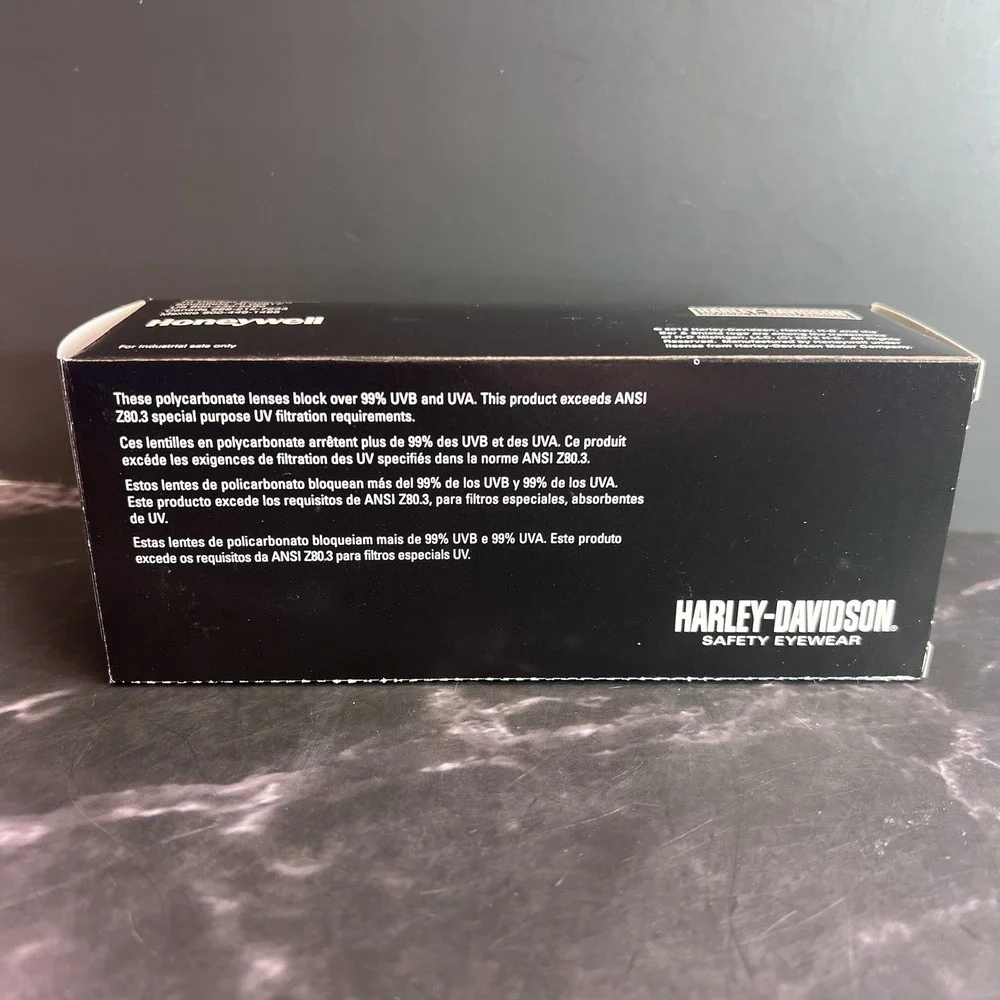 Harley-Davidson HD1500G Clear Lens Black Frame Safety‎ Glasses New In Box